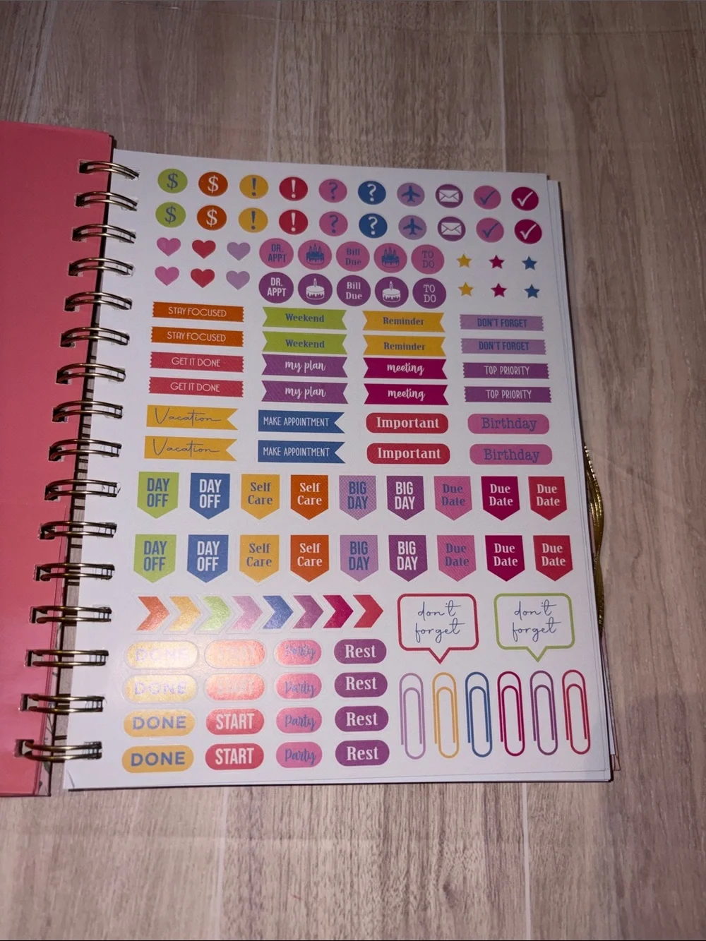 Be A Light Floral 18-Month Agenda with Gold Pen - Pink